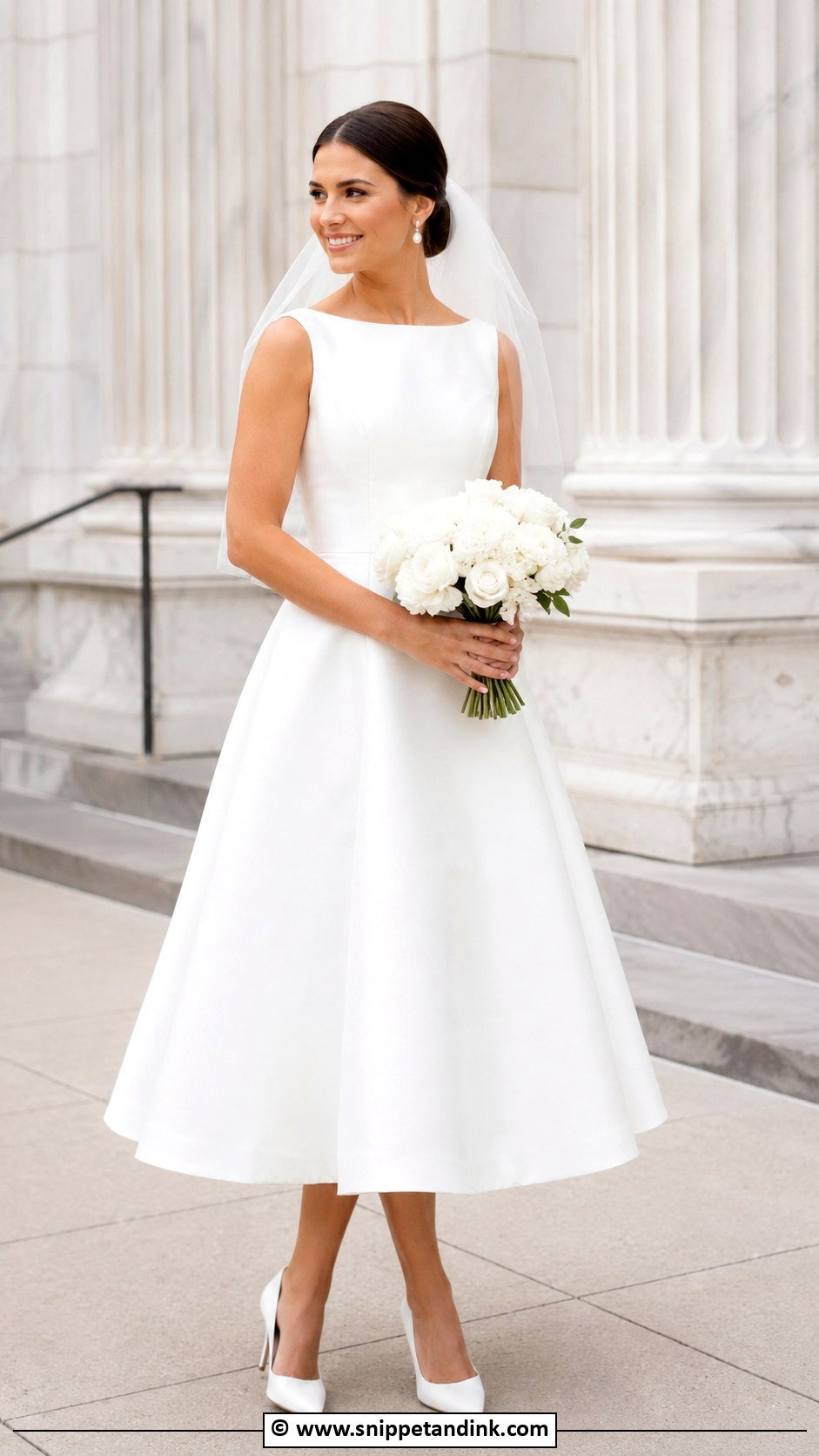 White Tea Length Wedding Dress - Snippet and Ink - 35 White Wedding Dresses