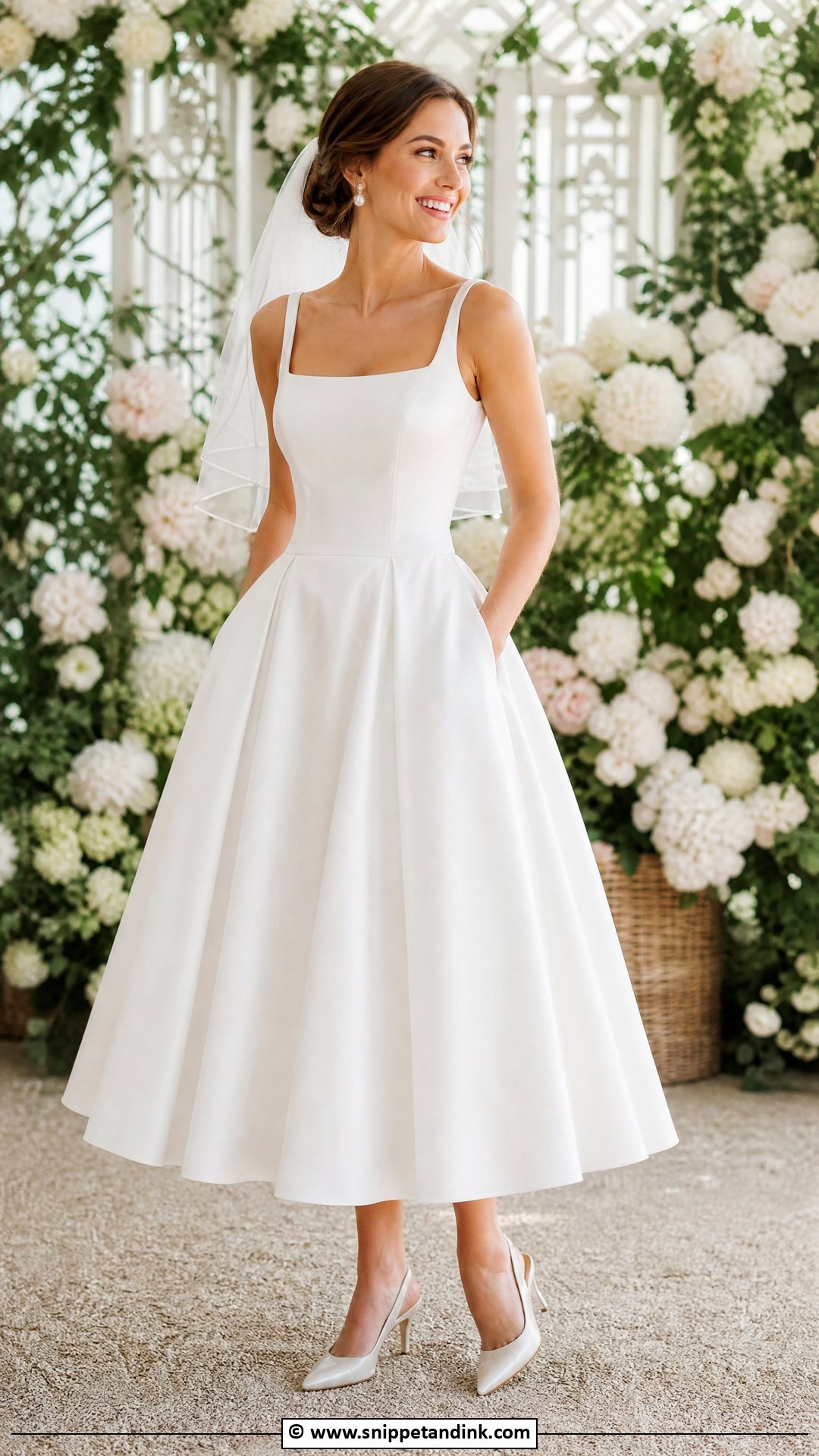 White Tea Length Wedding Dress - Snippet and Ink - 30 White Wedding Dress Ideas