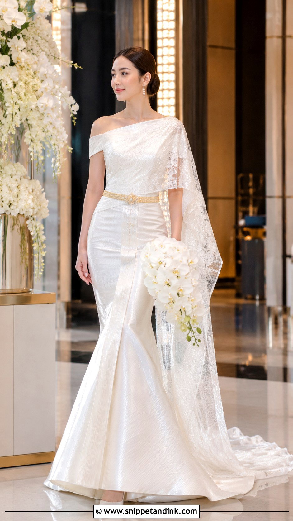 White Thai Silk Mermaid Wedding Dress - Snippet and Ink - 20 Modern Thai Wedding Dress Ideas