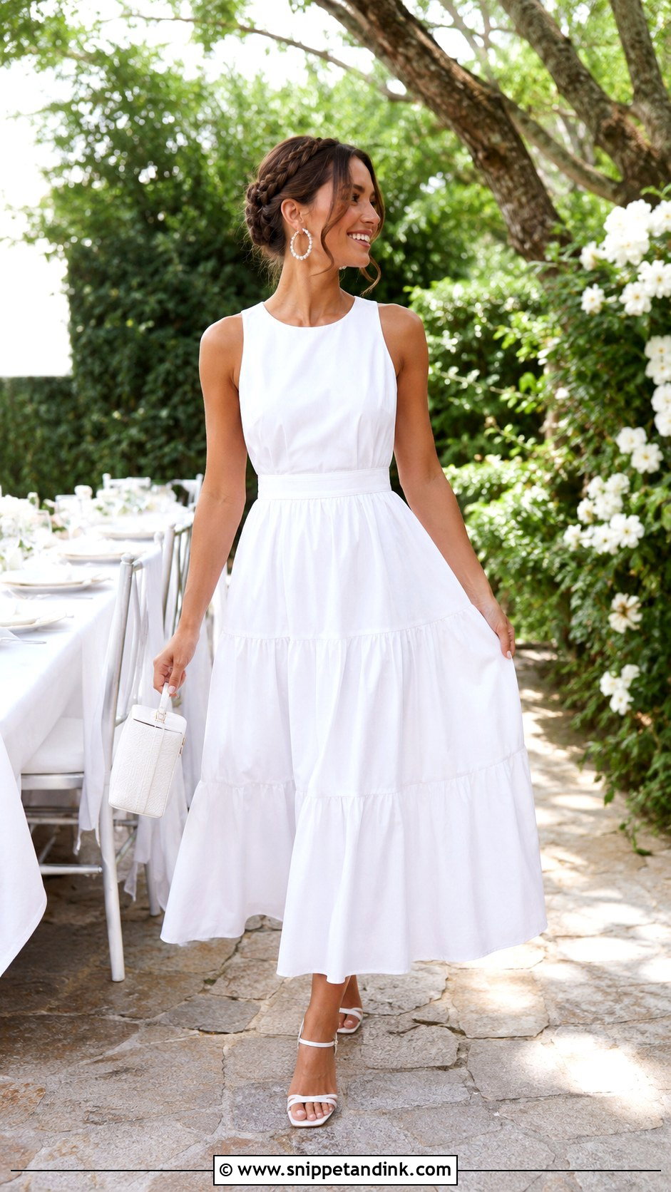 White Tiered Bride to Be Dress - Snippet and Ink - 20 Bride to Be Dresses