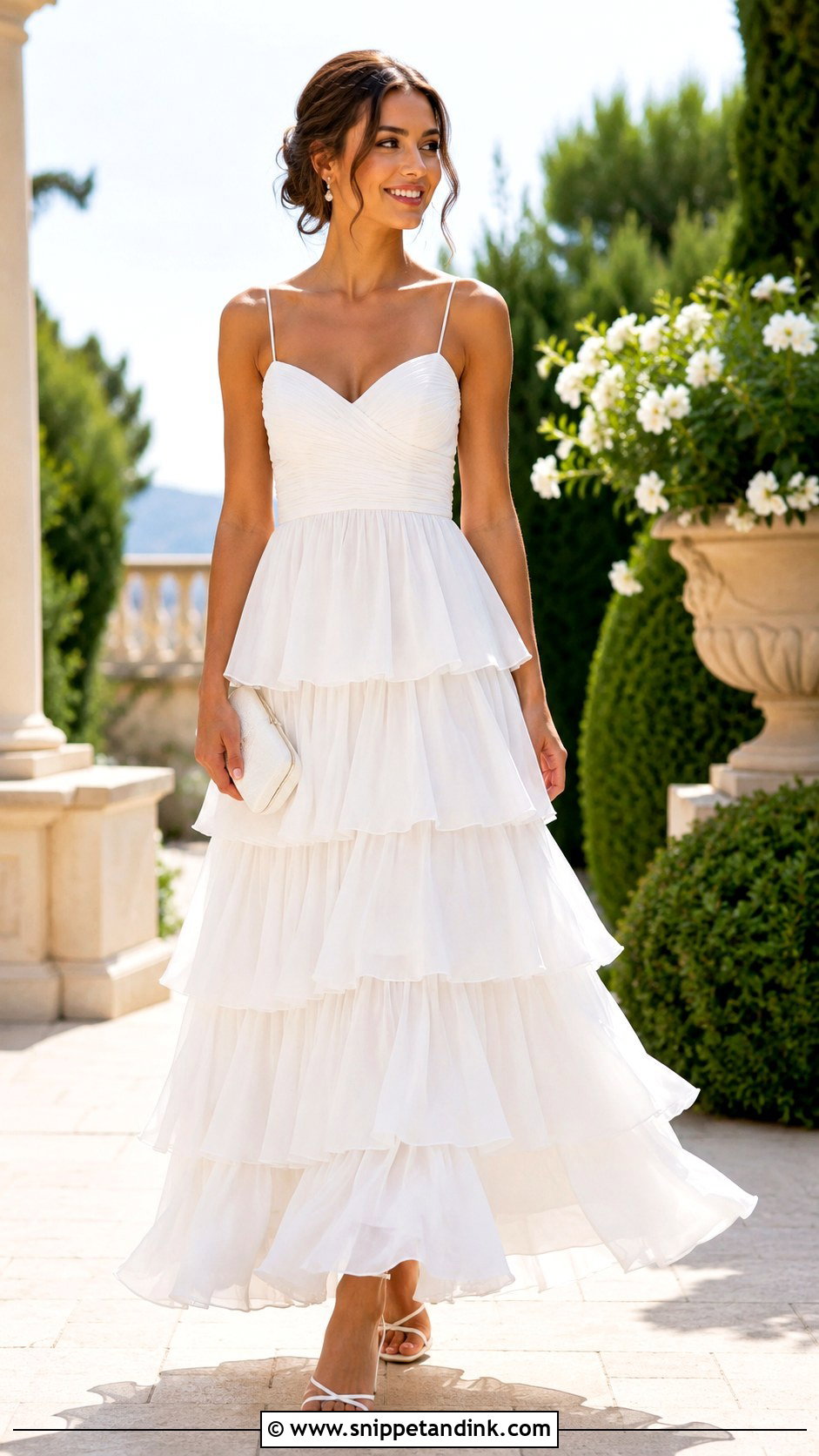 White Tiered Gown - Snippet and Ink - 30 White Gowns