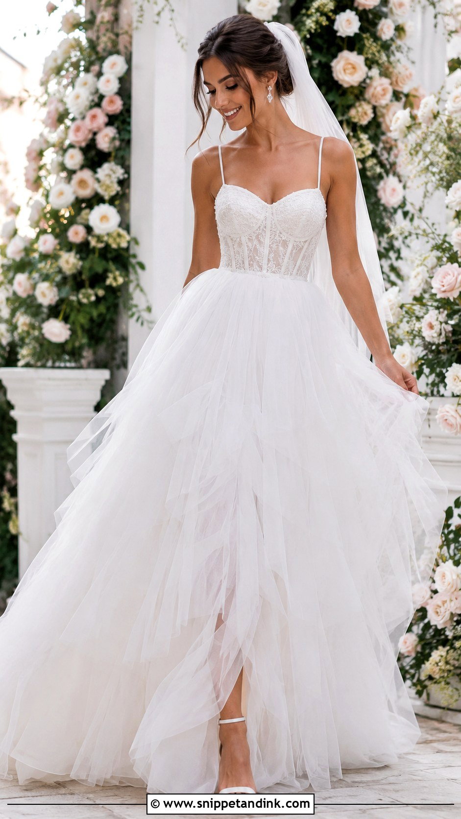 White Tulle Bridal Gown - Snippet and Ink - 25 White Bridal Gown Ideas