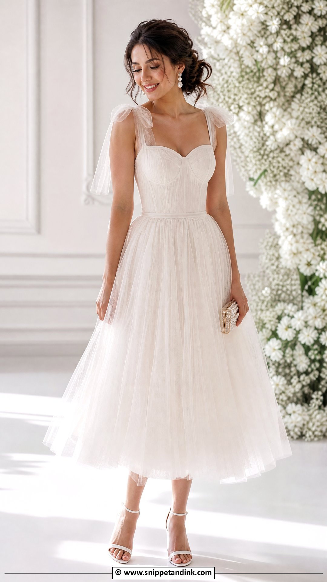 White Tulle Dress For Bride To Be - Snippet and Ink - 35 Bride to Be Dress Ideas