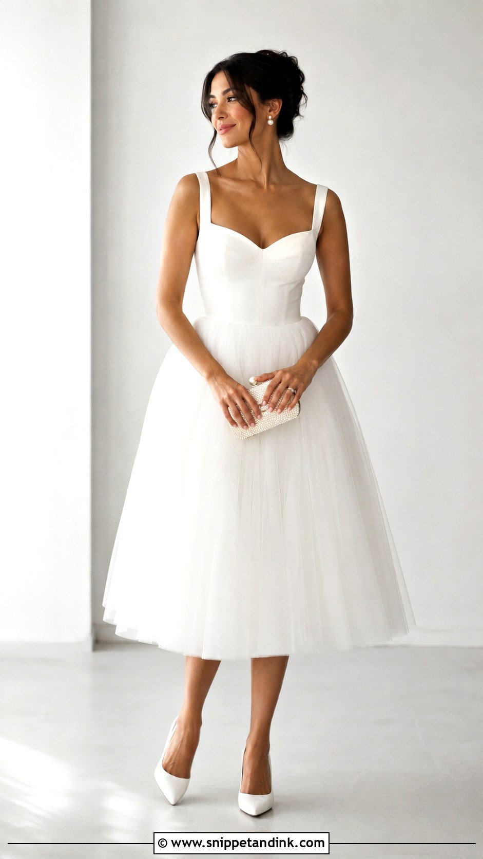 White Tulle Dress Wedding Outfit - Snippet and Ink - 25 White Dress for Wedding Ideas