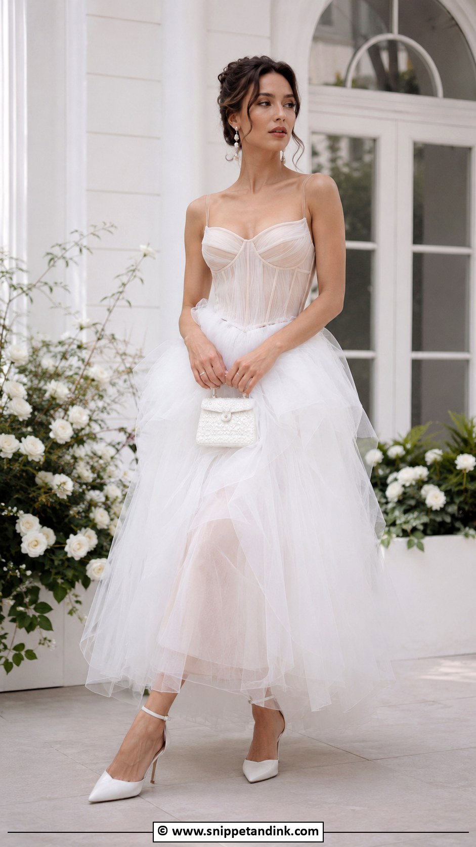 White Tulle Gown Outfit - Snippet and Ink - 35 White Gown Ideas