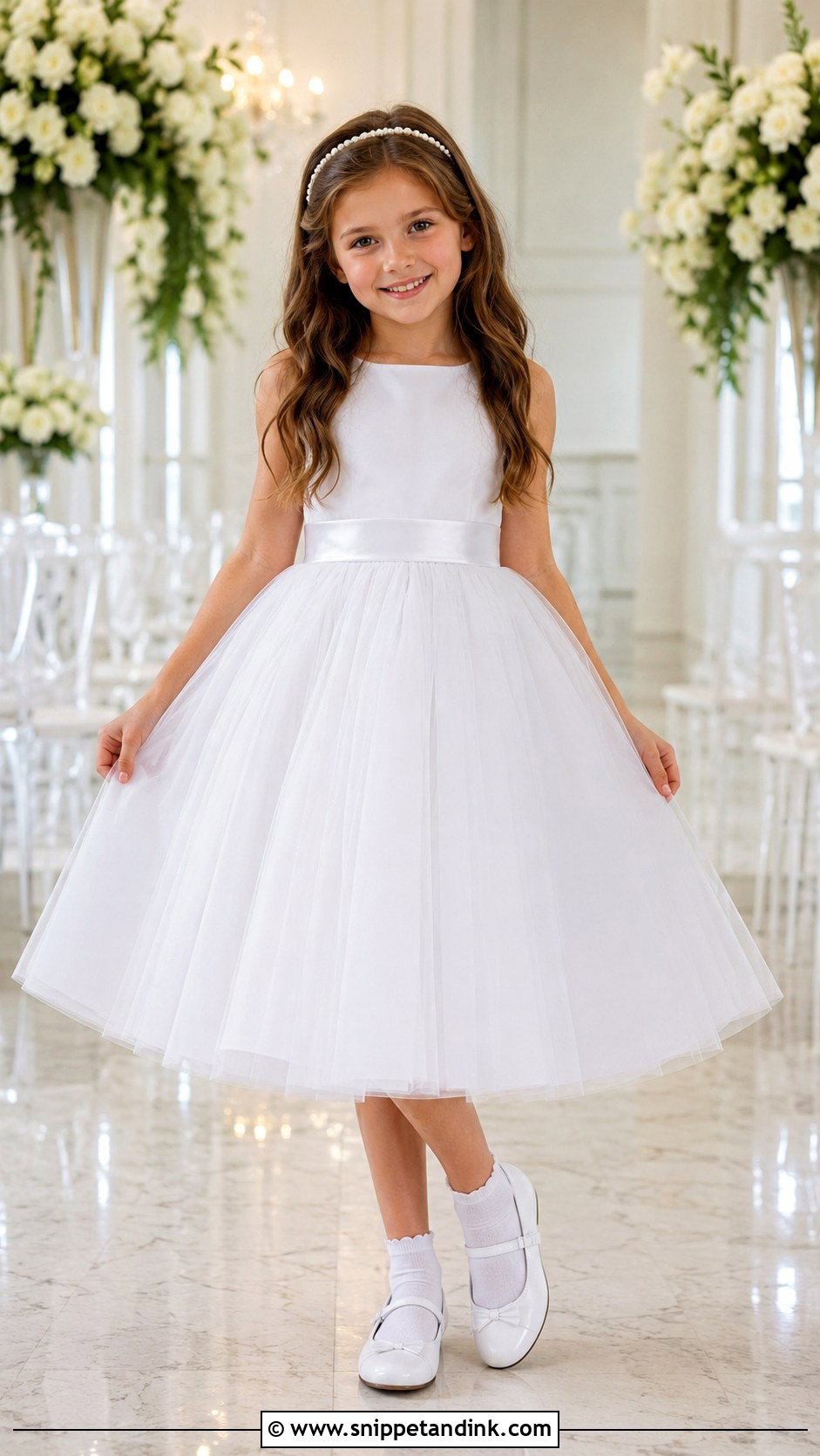 White Tulle Kids Wedding Dress - Snippet and Ink - 20 Kids Wedding Dresses