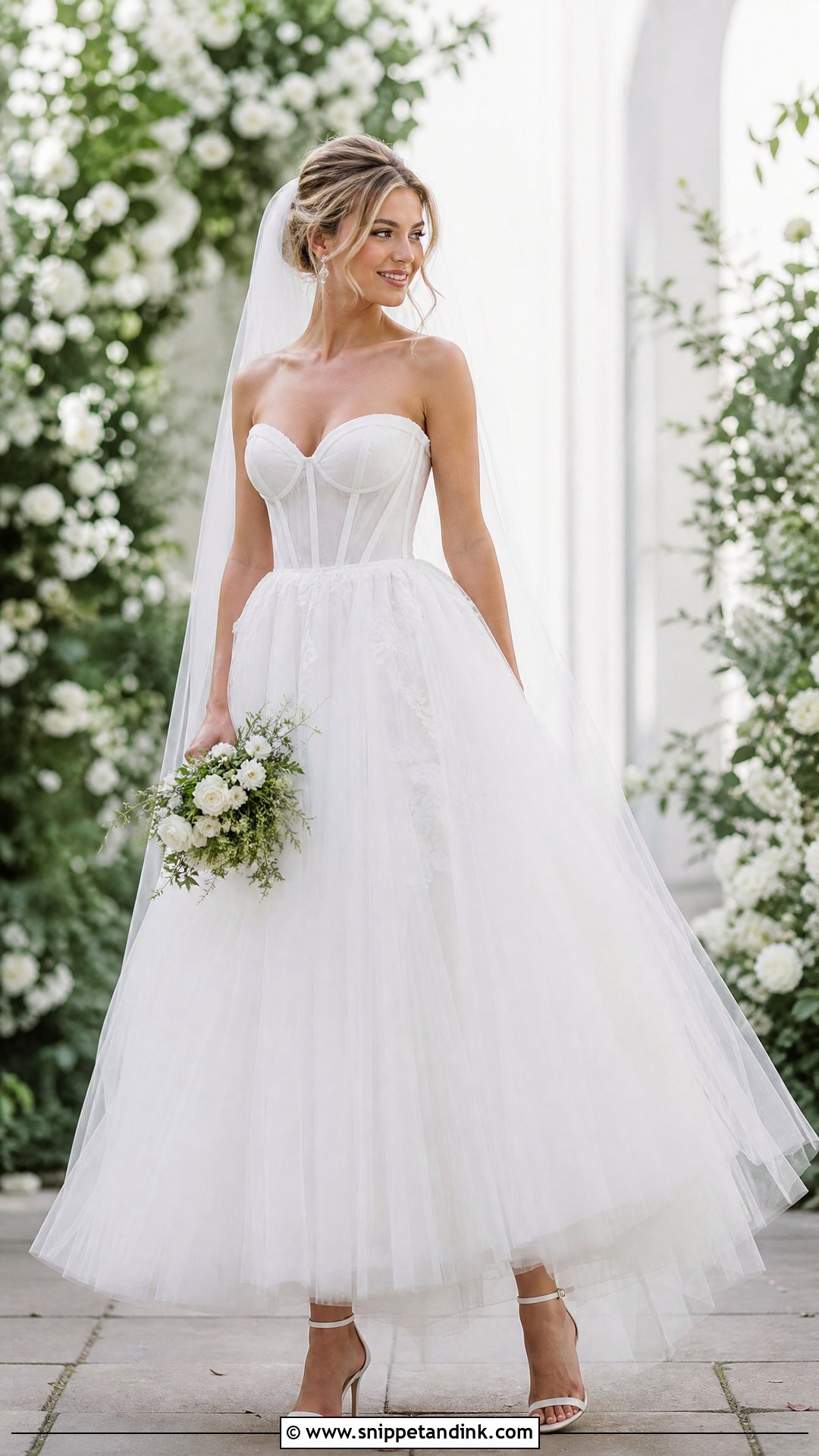White Tulle Princess Bridal Dress - Snippet and Ink - 25 White Bridal Dress Ideas