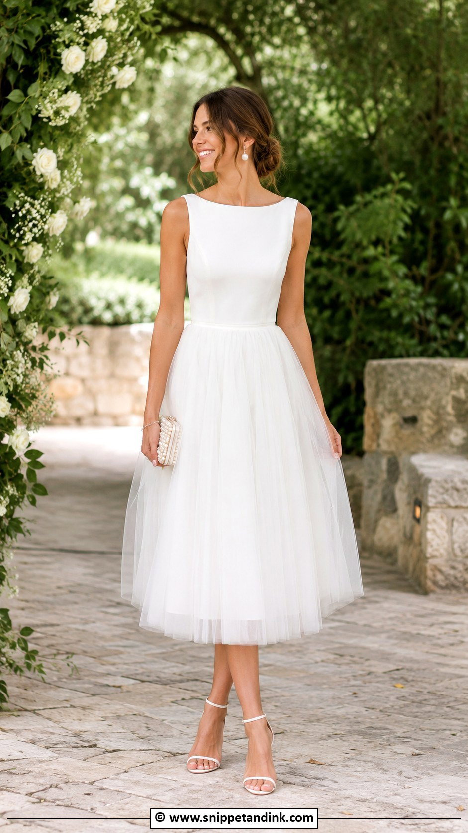 White Tulle Rehearsal Dinner Dress - Snippet and Ink - 35 Rehearsal Dinner Dress Ideas