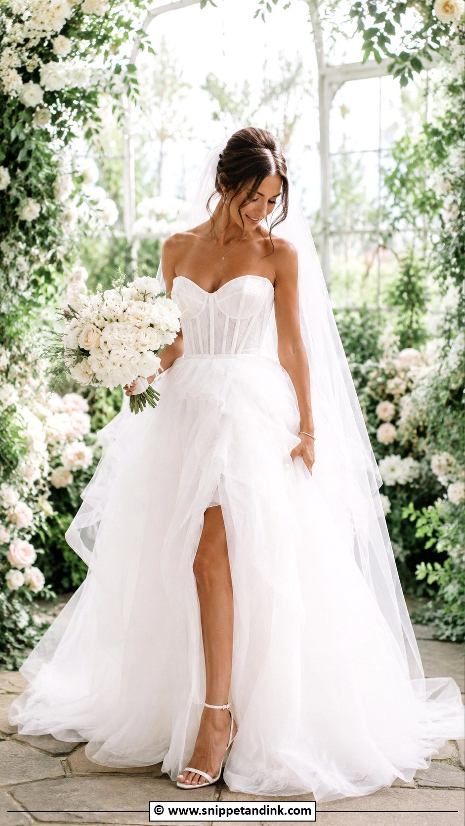 White Tulle Wedding Dress - Snippet and Ink - 35 White Wedding Dresses