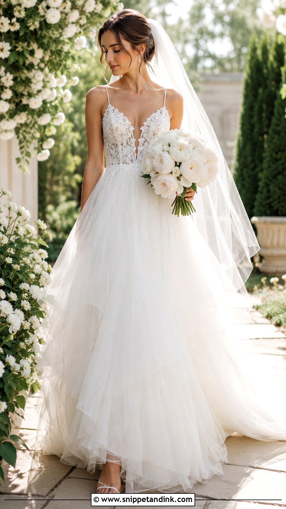White Tulle Wedding Gown - Snippet and Ink - 25 White Wedding Gowns