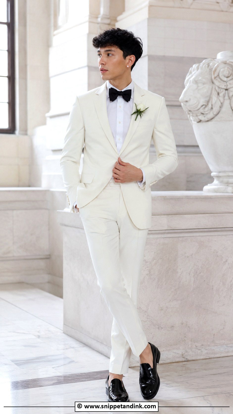 White Tuxedo Gay Wedding Outfit - Snippet and Ink - 25 Gay Wedding Outfits