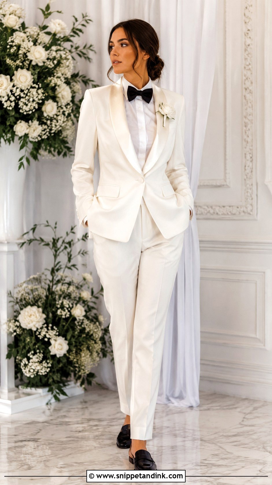 White Tuxedo Wedding Outfit - Snippet and Ink - 25 Lesbian Wedding Outfits Suits Style