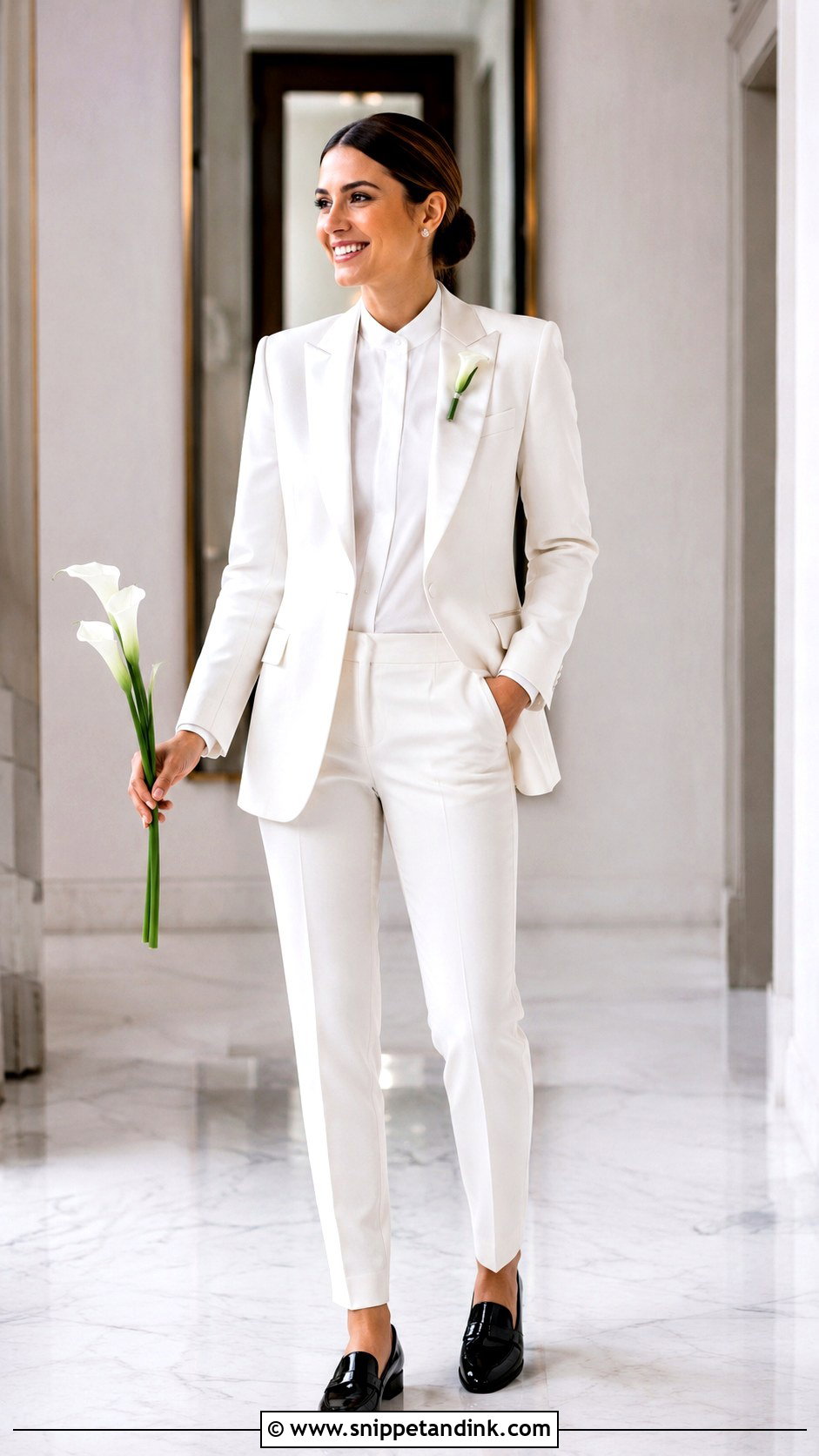 White Tuxedo Wedding Outfit - Snippet and Ink - 20 Alternative Wedding Outfit Ideas