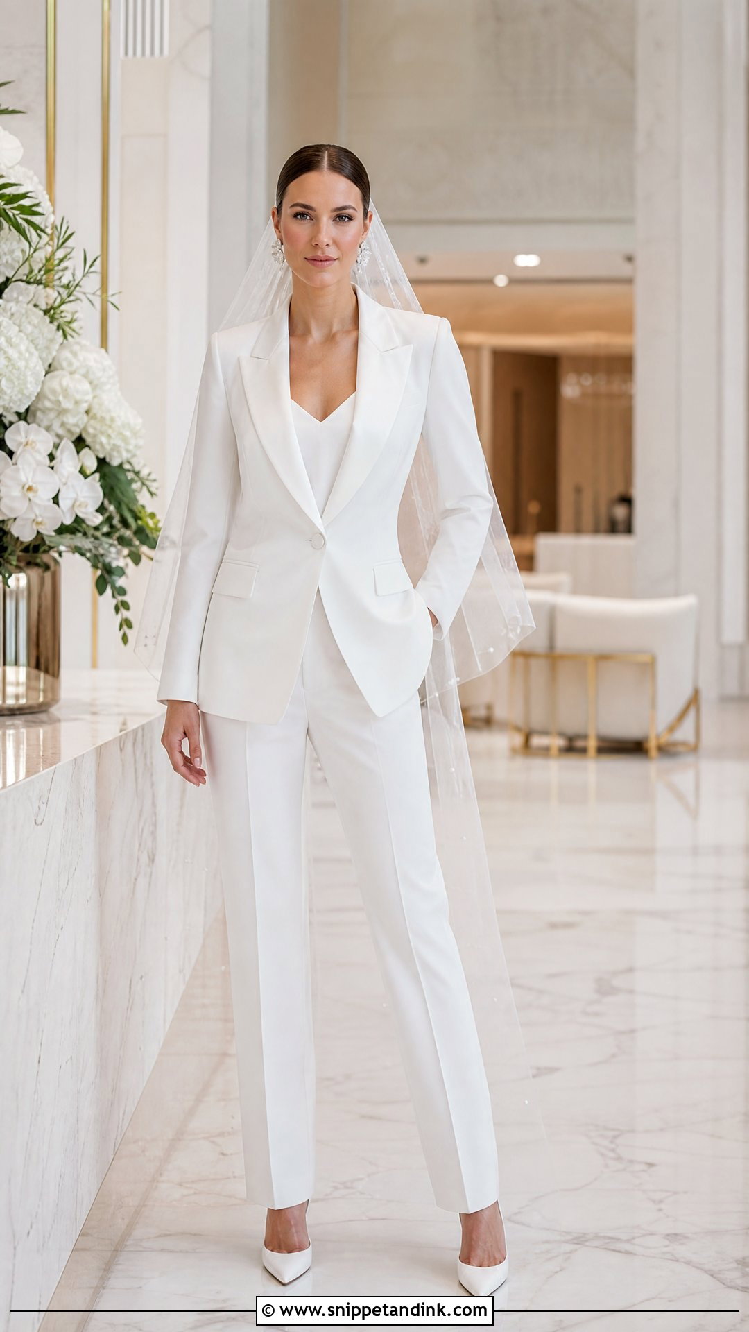 White Tuxedo Wedding Suit - Snippet and Ink - 20 Womens Wedding Suit Ideas