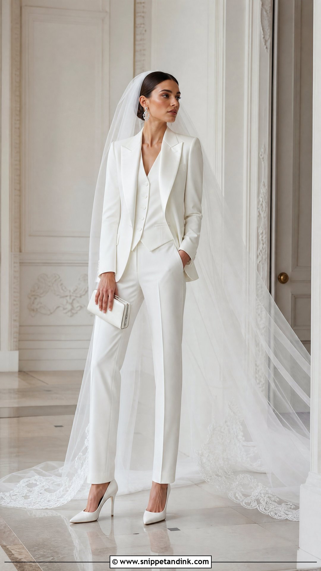 White Tuxedo Wedding Suit - Snippet and Ink - 20 Wedding Dress Suits for Bride