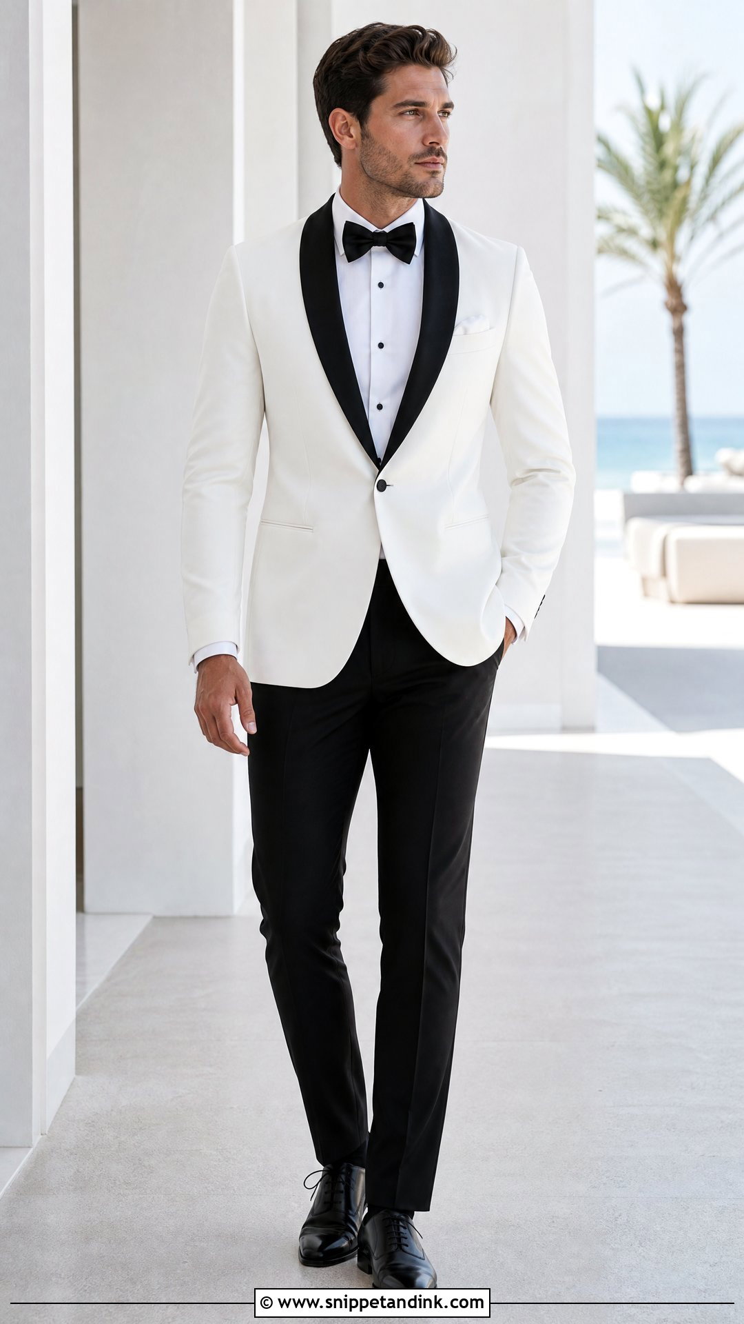 White Tuxedo With Black Trousers - Snippet and Ink - 20 Tuxedo Wedding Suit Ideas
