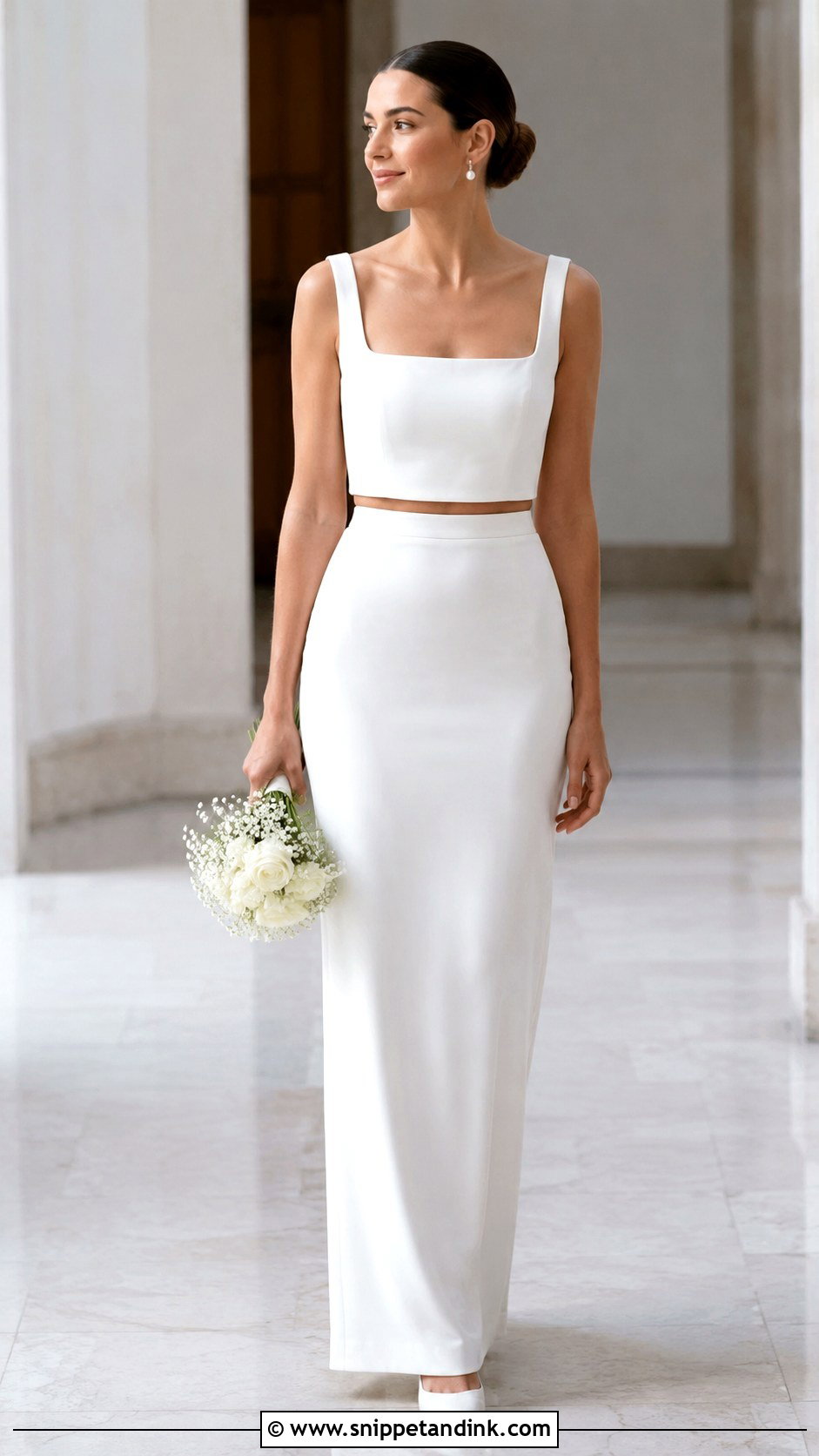 White Two Piece Wedding Dress - Snippet and Ink - 25 Simple White Wedding Dress Ideas