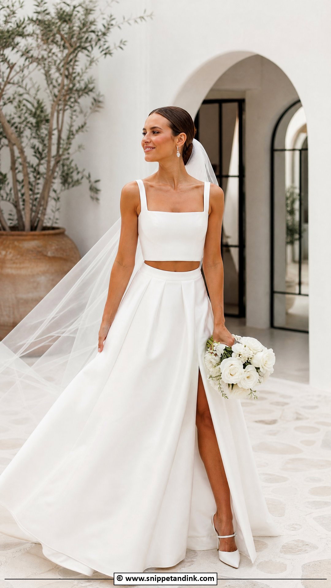 White Two Piece Wedding Dress - Snippet and Ink - 30 White Wedding Dress Ideas