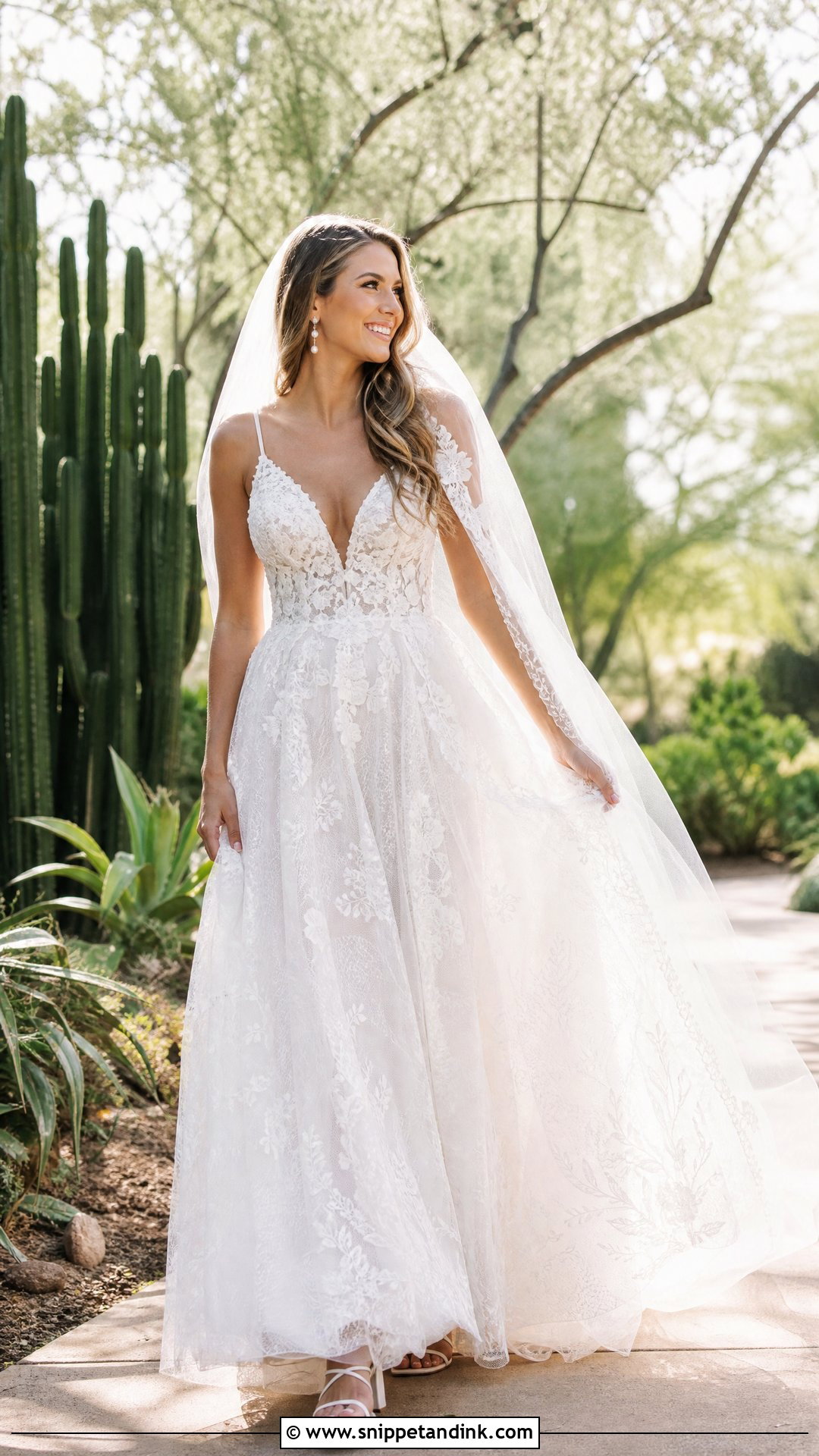White Veil With Boho Wedding Dress - Snippet and Ink - 25 White Veil Ideas