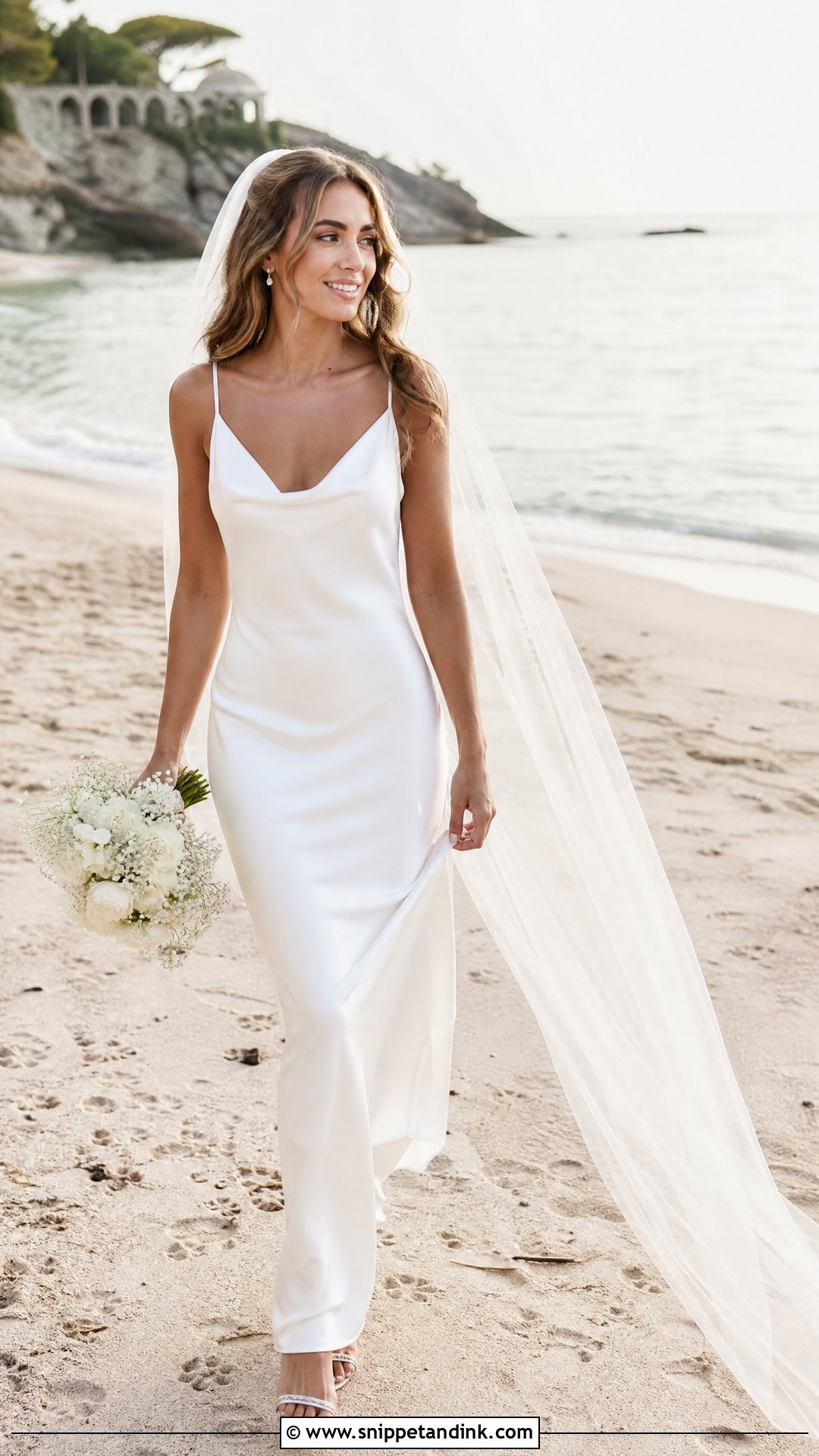 White Veil With Slip Wedding Dress - Snippet and Ink - 25 White Veil Ideas