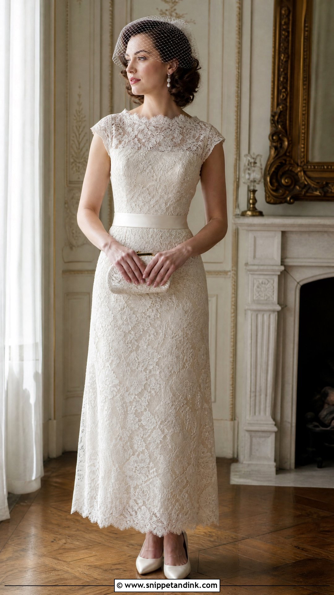 White Veil With Vintage Wedding Dress - Snippet and Ink - 25 White Veil Ideas