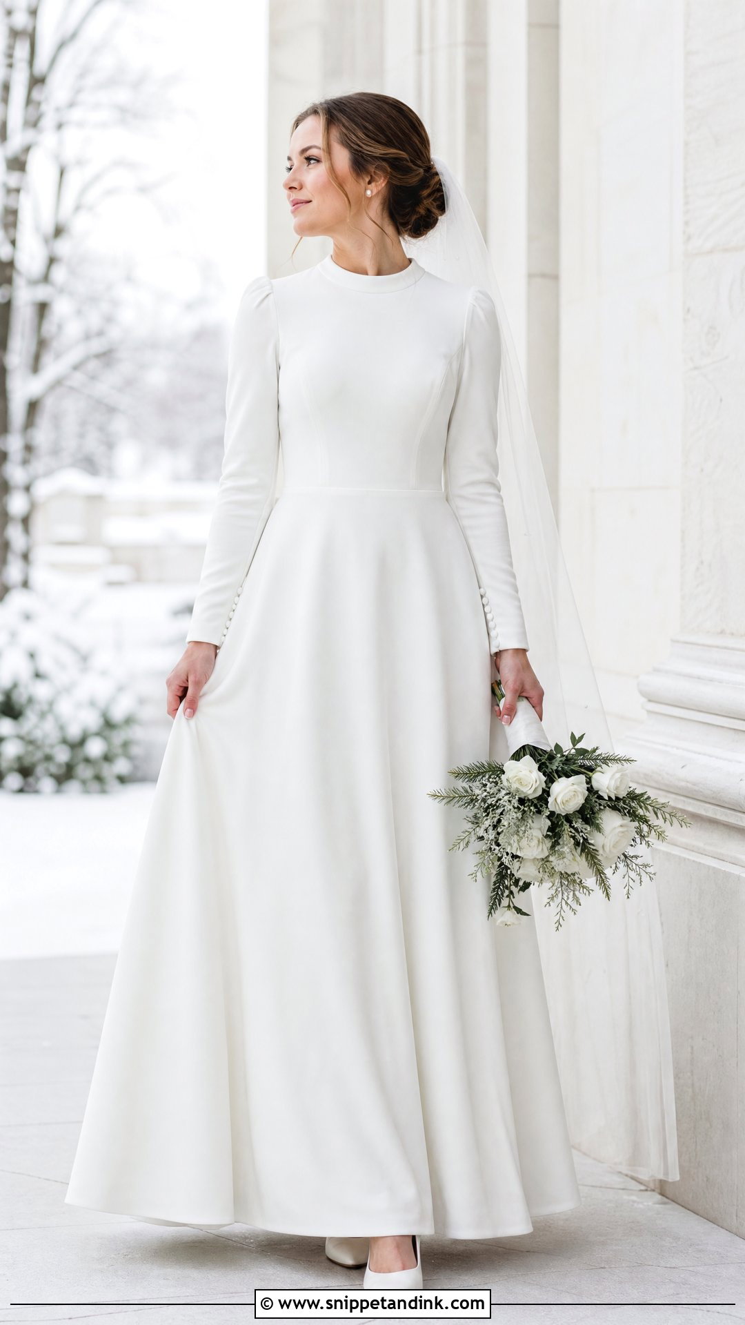 White Velvet Temple Wedding Dress - Snippet and Ink - 20 Temple Wedding Dresses