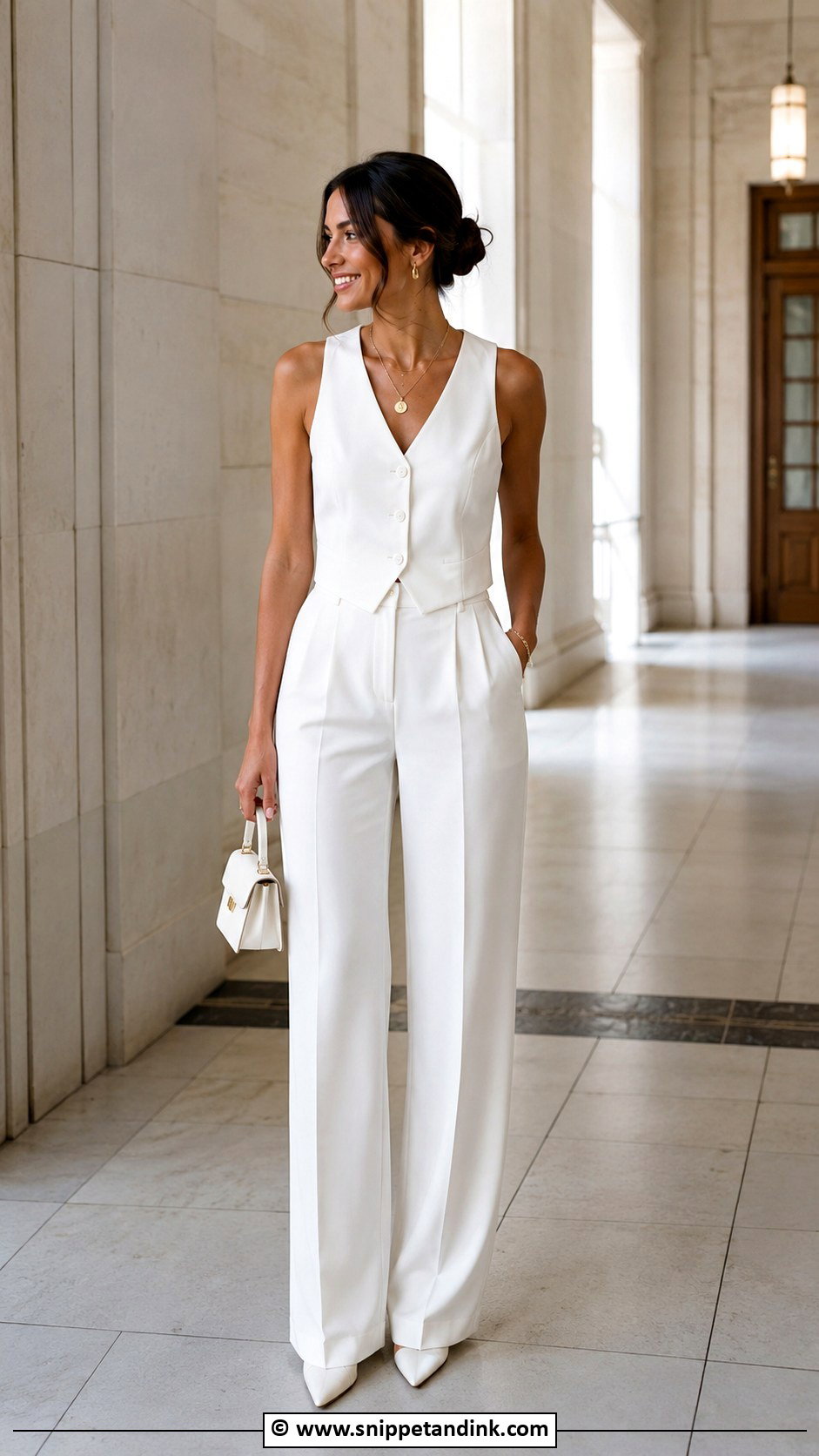 White Vest Suit Court Marriage Outfit - Snippet and Ink - 25 Court Marriage Outfit Ideas