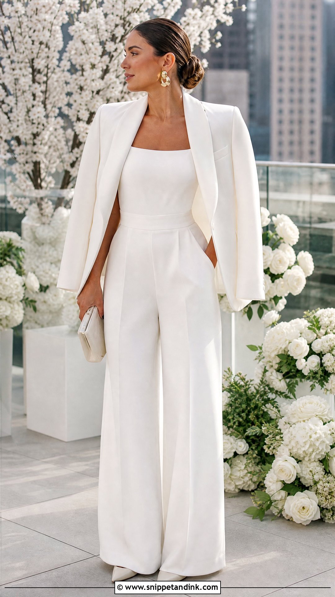White Vow Renewal Jumpsuit - Snippet and Ink - 20 Renewing Vows Dress Ideas