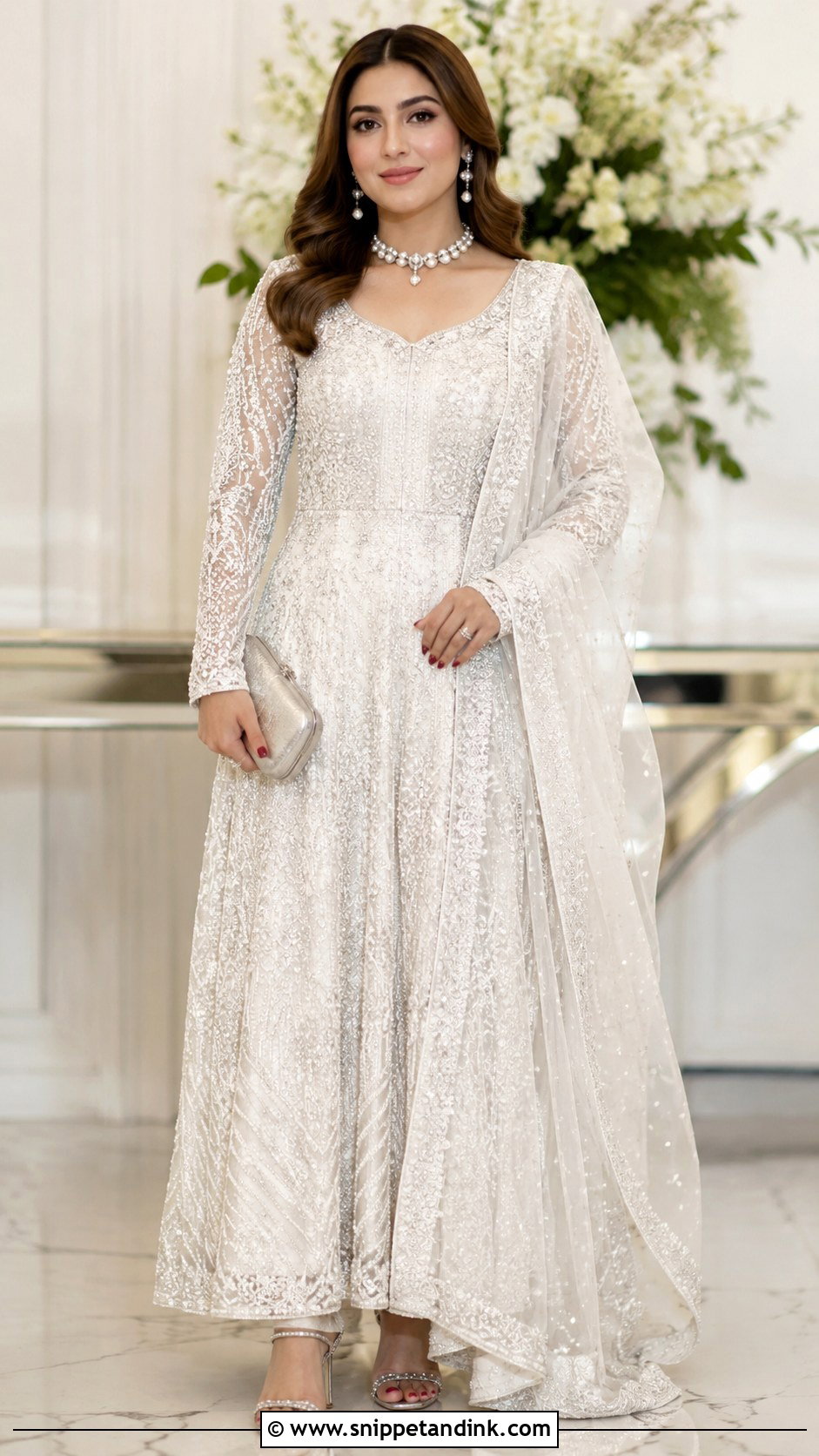 White Walima Bridal Maxi Dress - Snippet and Ink - 25 Walima Bride Dresses