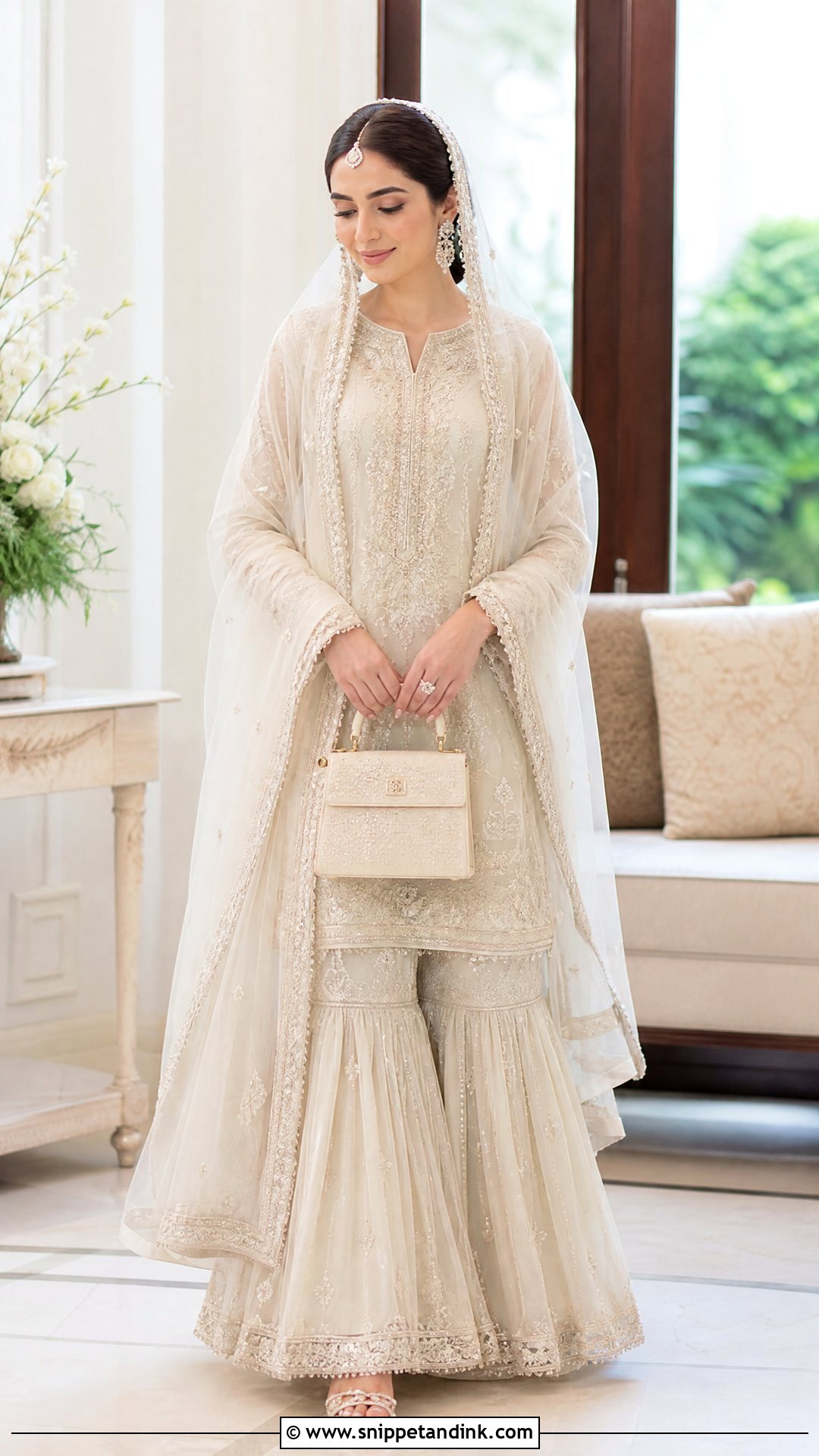 White Wedding Chappal With Nikkah Outfit - Snippet and Ink - 20 Wedding Chappal for Bride Ideas