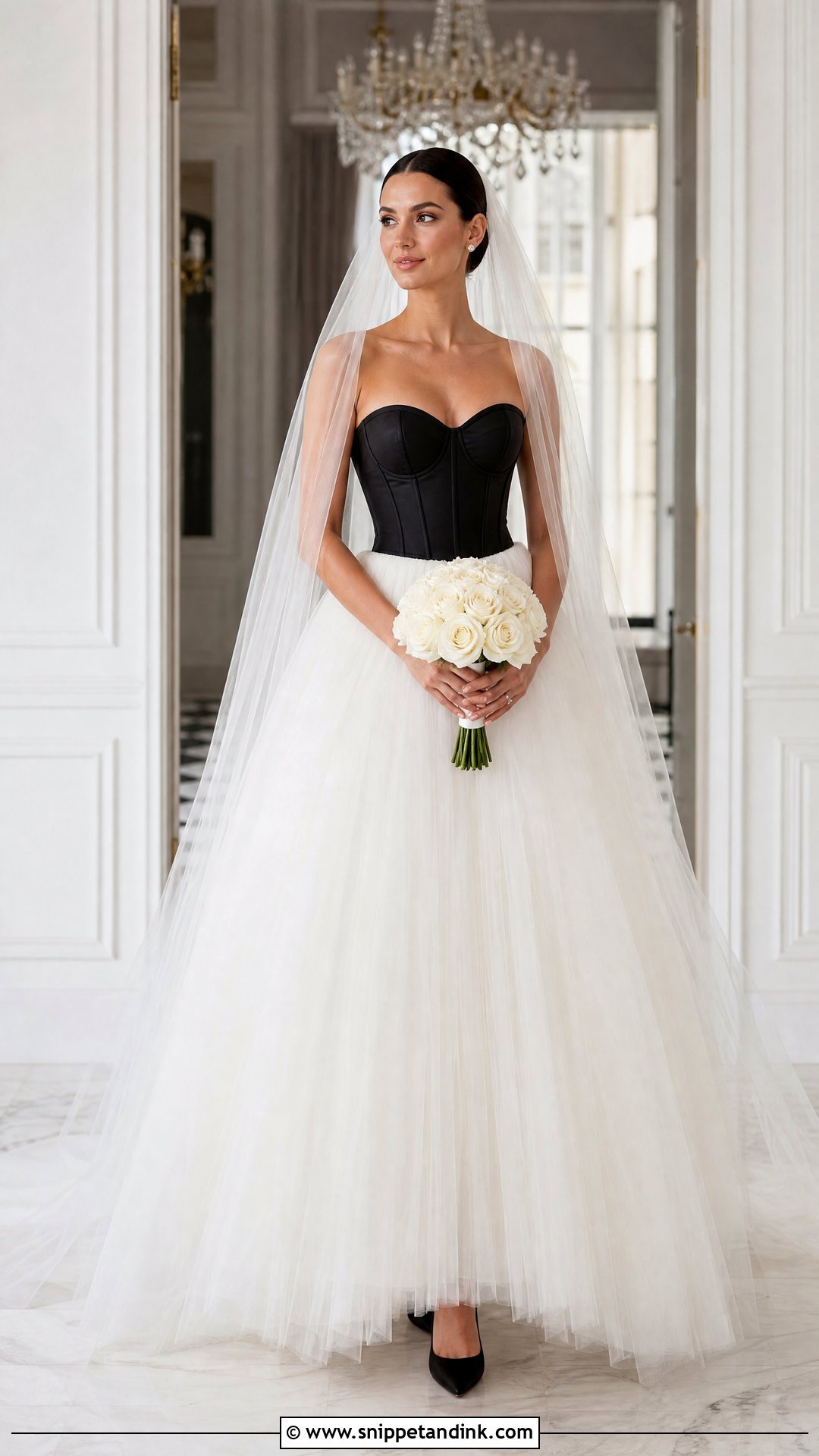 White Wedding Dress With Black Corset Bodice - Snippet and Ink - 20 White Wedding Dress with Black Accents Ideas