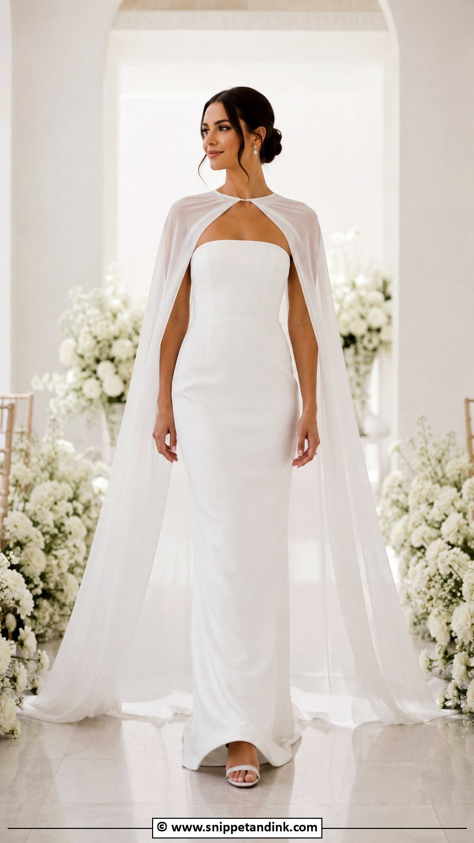 White Wedding Dress With Cape - Snippet and Ink - 35 White Wedding Dresses