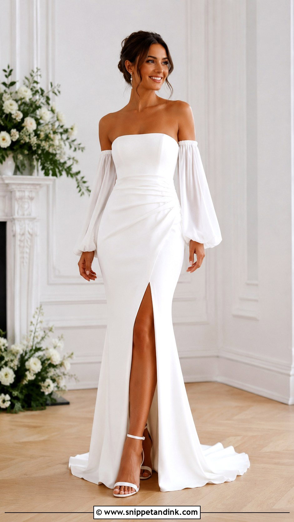 White Wedding Dress With Detachable Sleeves - Snippet and Ink - 25 Simple White Wedding Dress Ideas