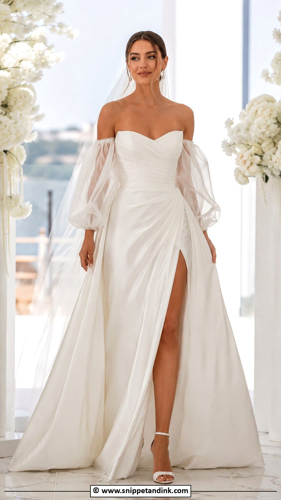White Wedding Dress With Detachable Sleeves - Snippet and Ink - 35 White Wedding Dresses
