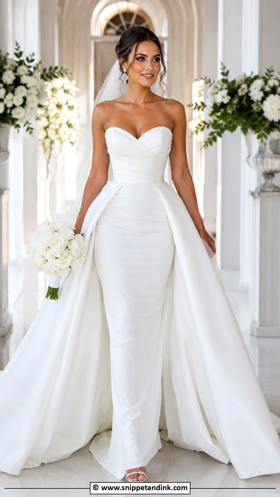 White Wedding Dress With Overskirt - Snippet and Ink - 35 White Wedding Dresses