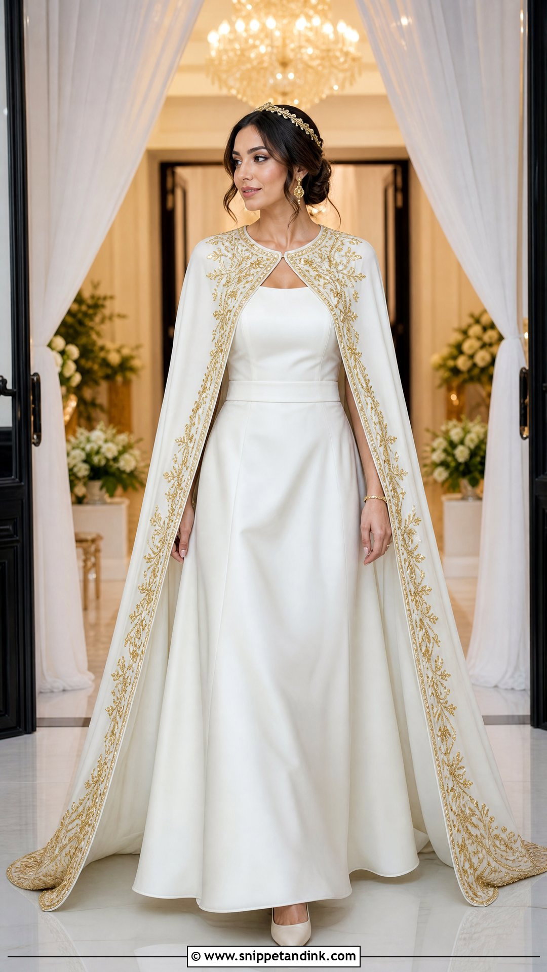 White Wedding Dress With Tunisian Cape - Snippet and Ink - 20 Tunisian Wedding Dress Ideas