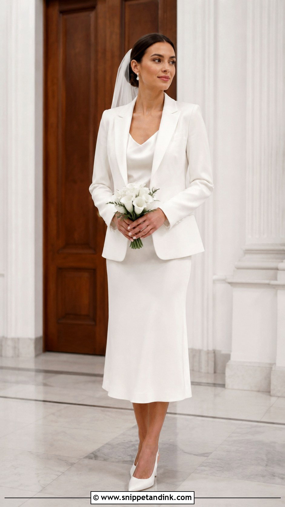 White Wedding Suit With Skirt - Snippet and Ink - 30 White Wedding Suit Ideas
