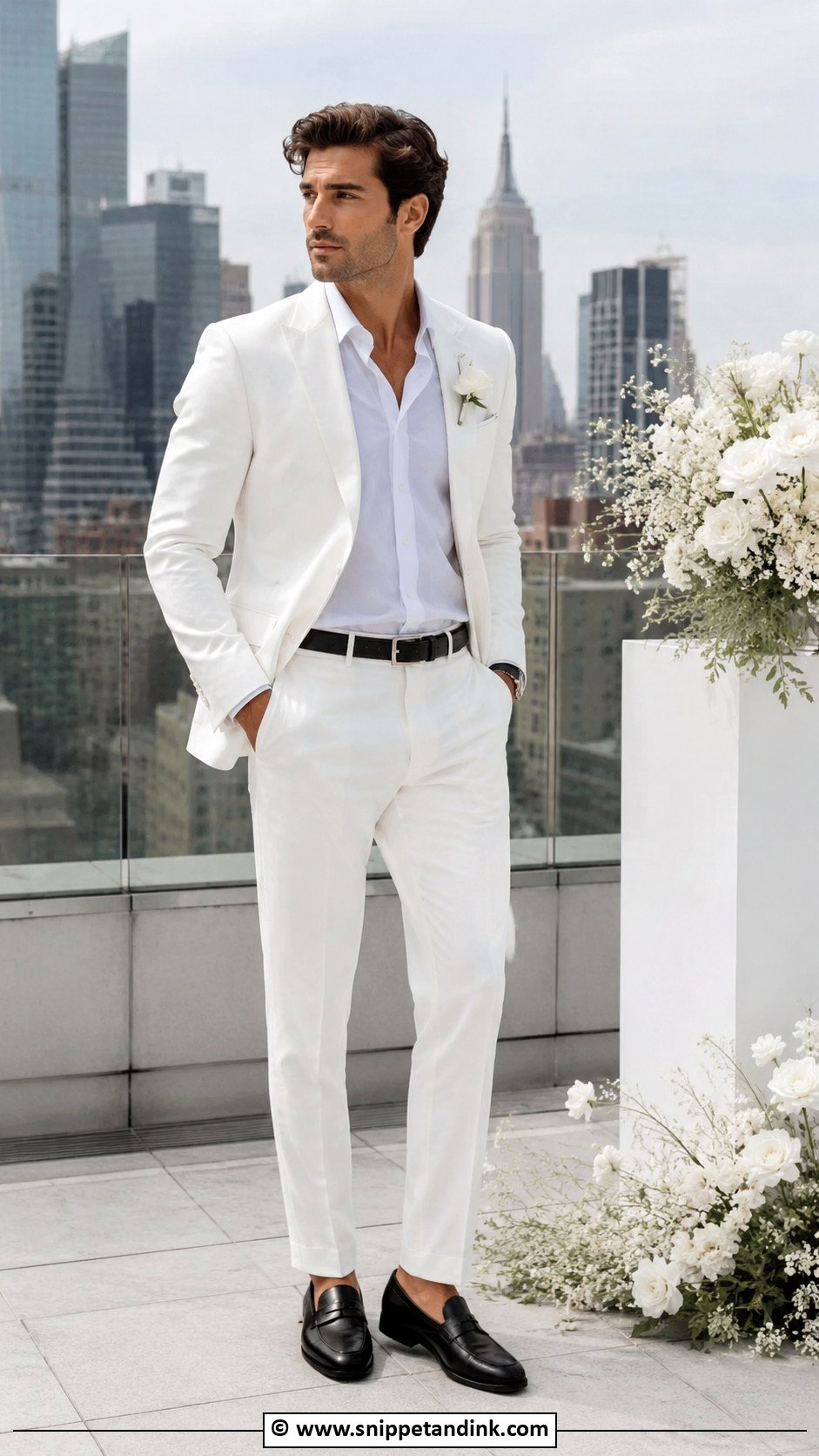 White Wedding Suit - Snippet and Ink - 35 Wedding Suit Ideas