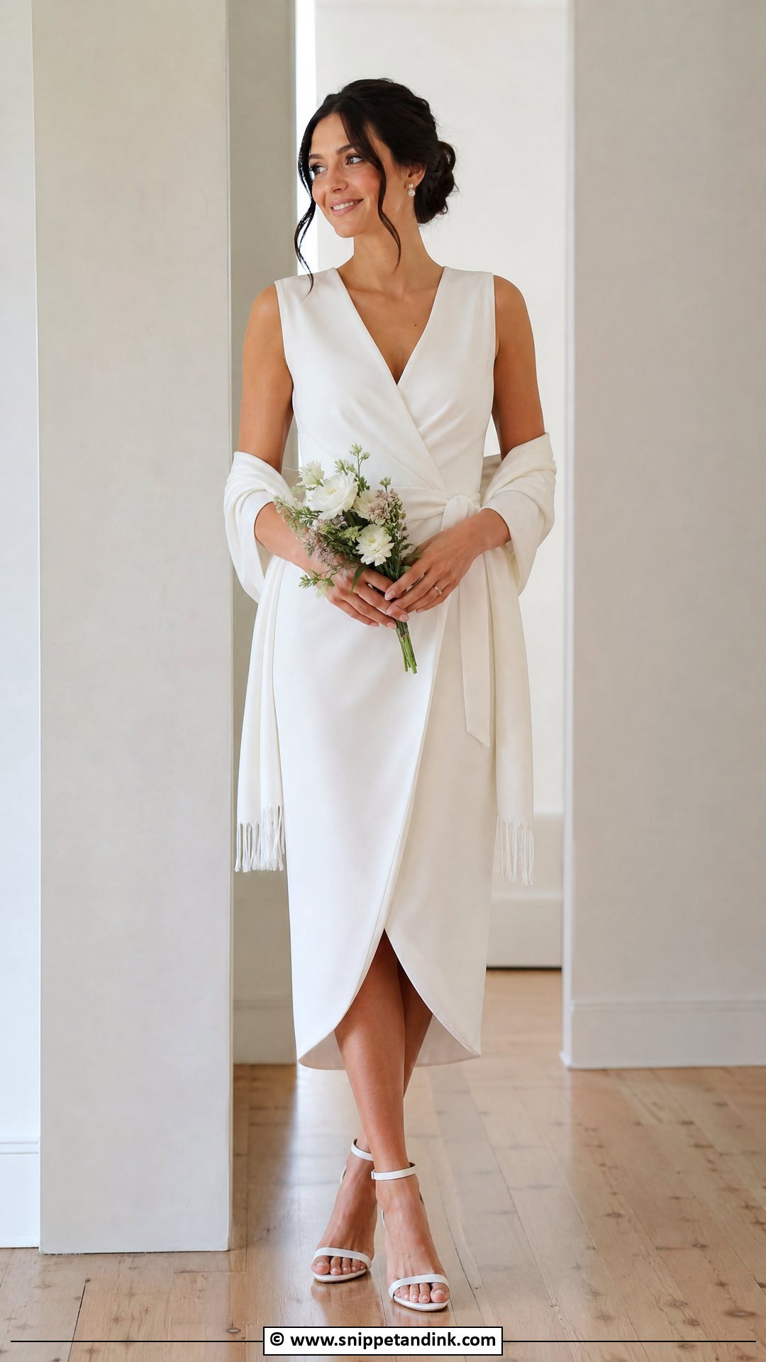 White Wrap Wedding Dress - Snippet and Ink - 35 Casual Wedding Dress Ideas
