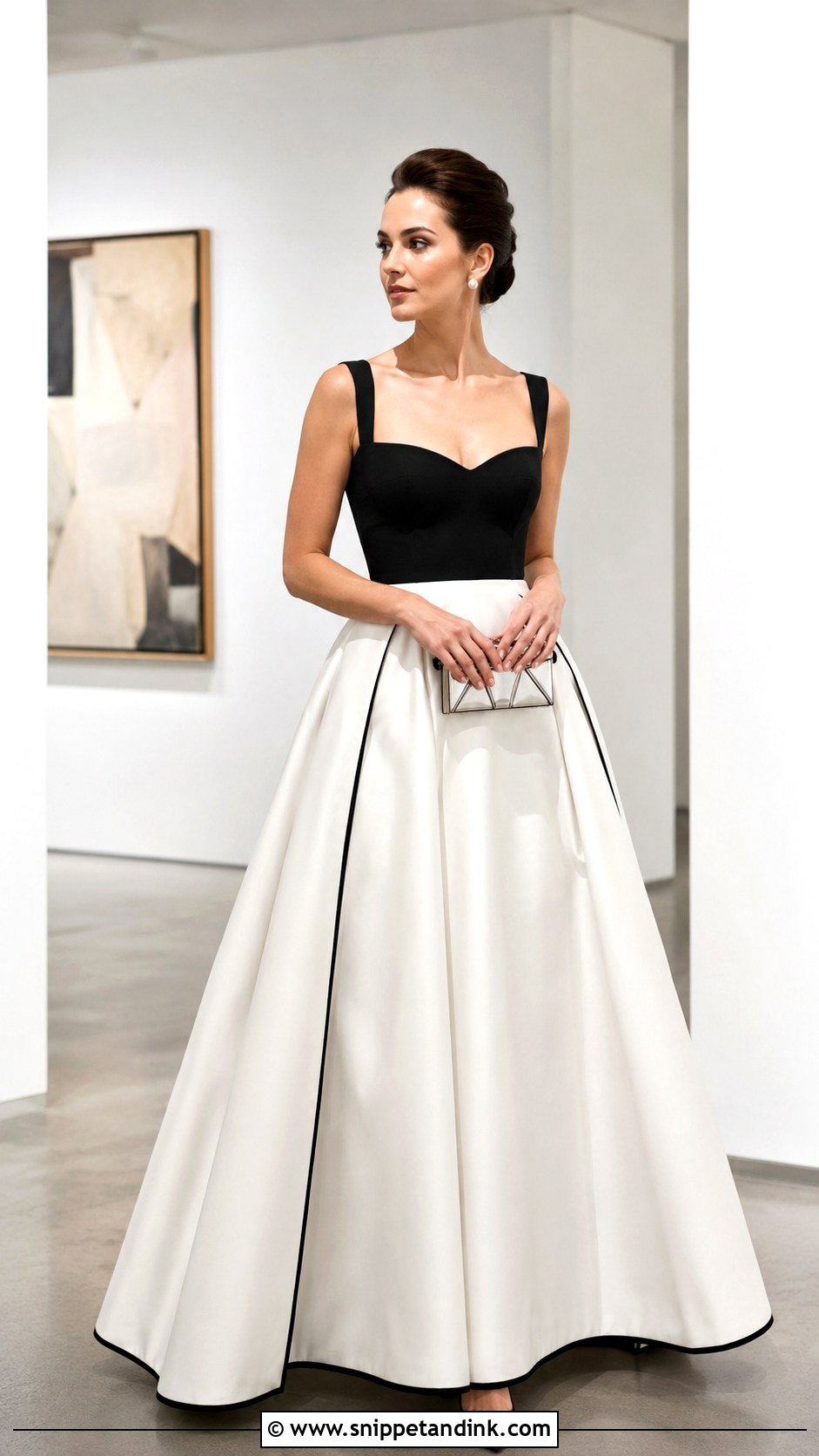 White and Black Grand Ball Gown - Snippet and Ink - 20 Grand Ball Gown Ideas