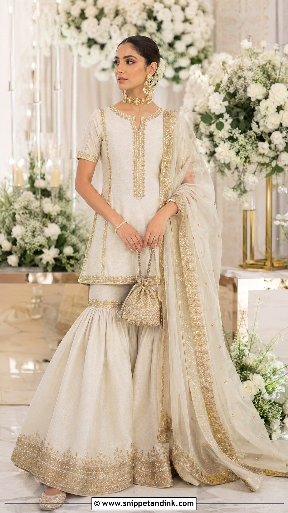 White and Gold Garara - Snippet and Ink - 20 Garara for Wedding Ideas