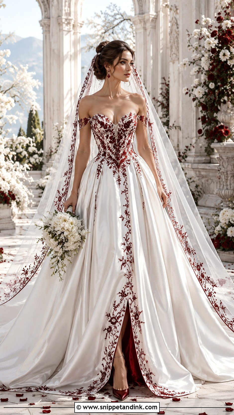White and Red Feyre Wedding Dress - Snippet and Ink - 20 Feyre Wedding Dress Acomaf Ideas