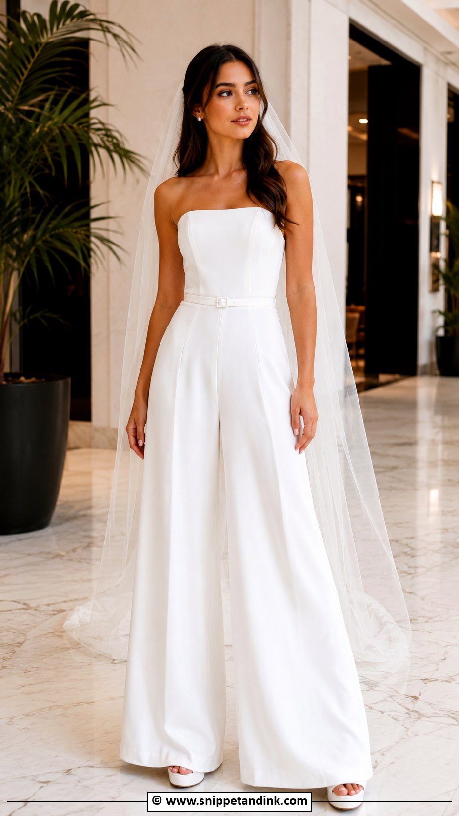 Wide Leg Bridal Jumpsuit - Snippet and Ink - 25 Jumpsuit Wedding Dress Ideas