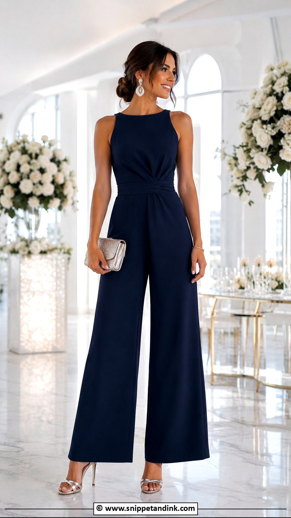 Wide Leg Jumpsuit Wedding Attire - Snippet and Ink - 30 Wedding Attire Ideas