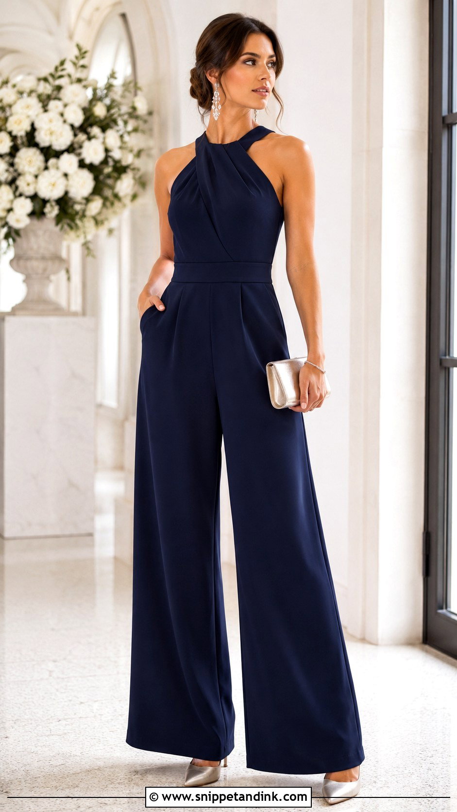 Wide Leg Jumpsuit Wedding Outfit - Snippet and Ink - 30 Wedding Clothes Ideas