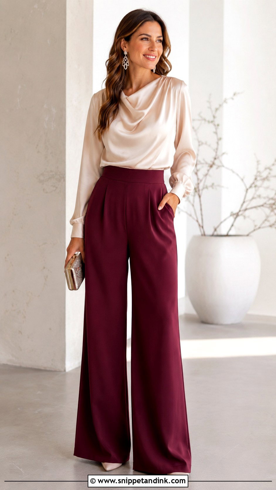 Wide Leg Pants Cocktail Wedding Outfit - Snippet and Ink - 25 Cocktail Wedding Outfit Ideas