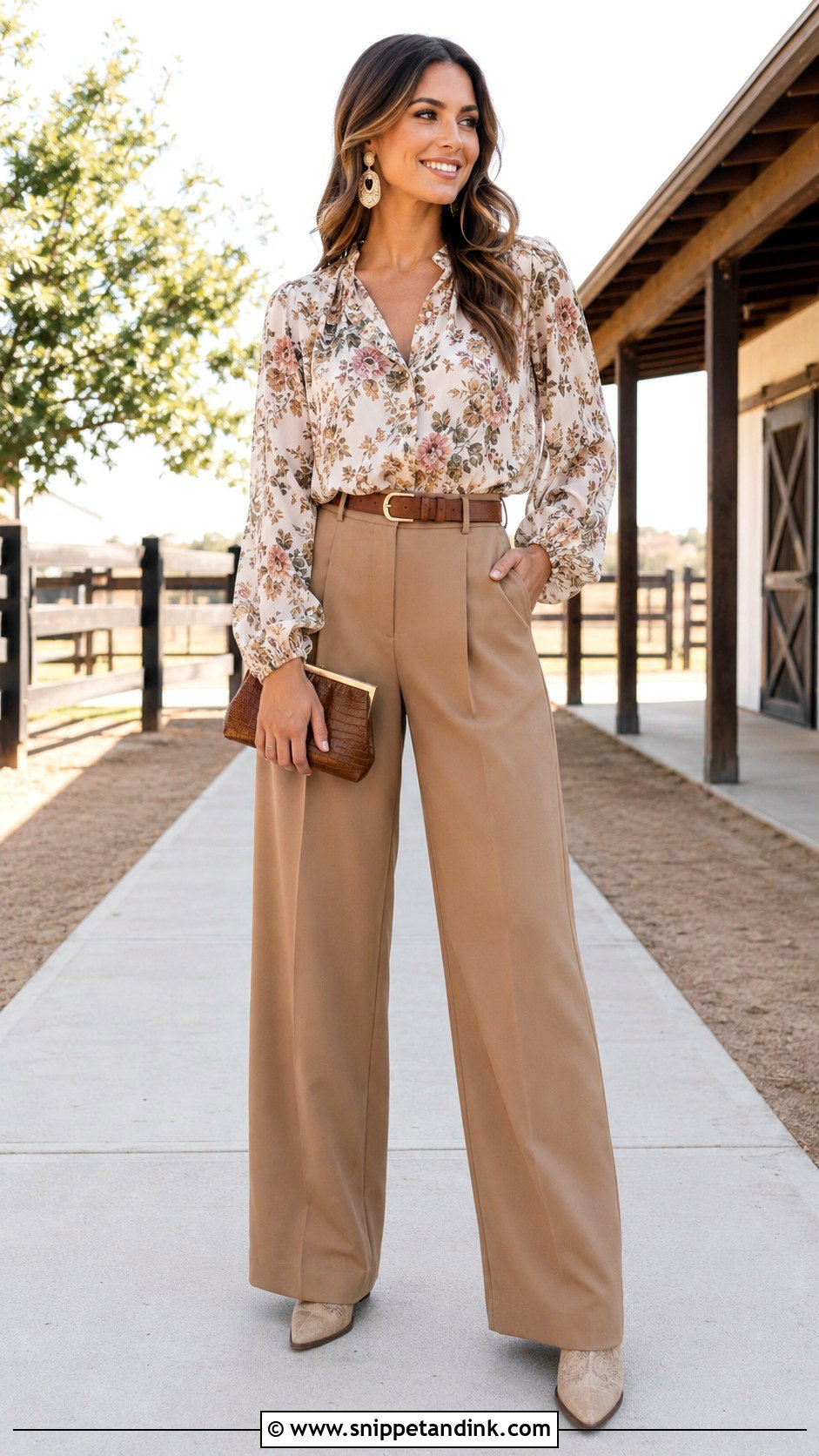 Wide Leg Pants Country Wedding Outfit - Snippet and Ink - 20 Country Wedding Outfit Ideas