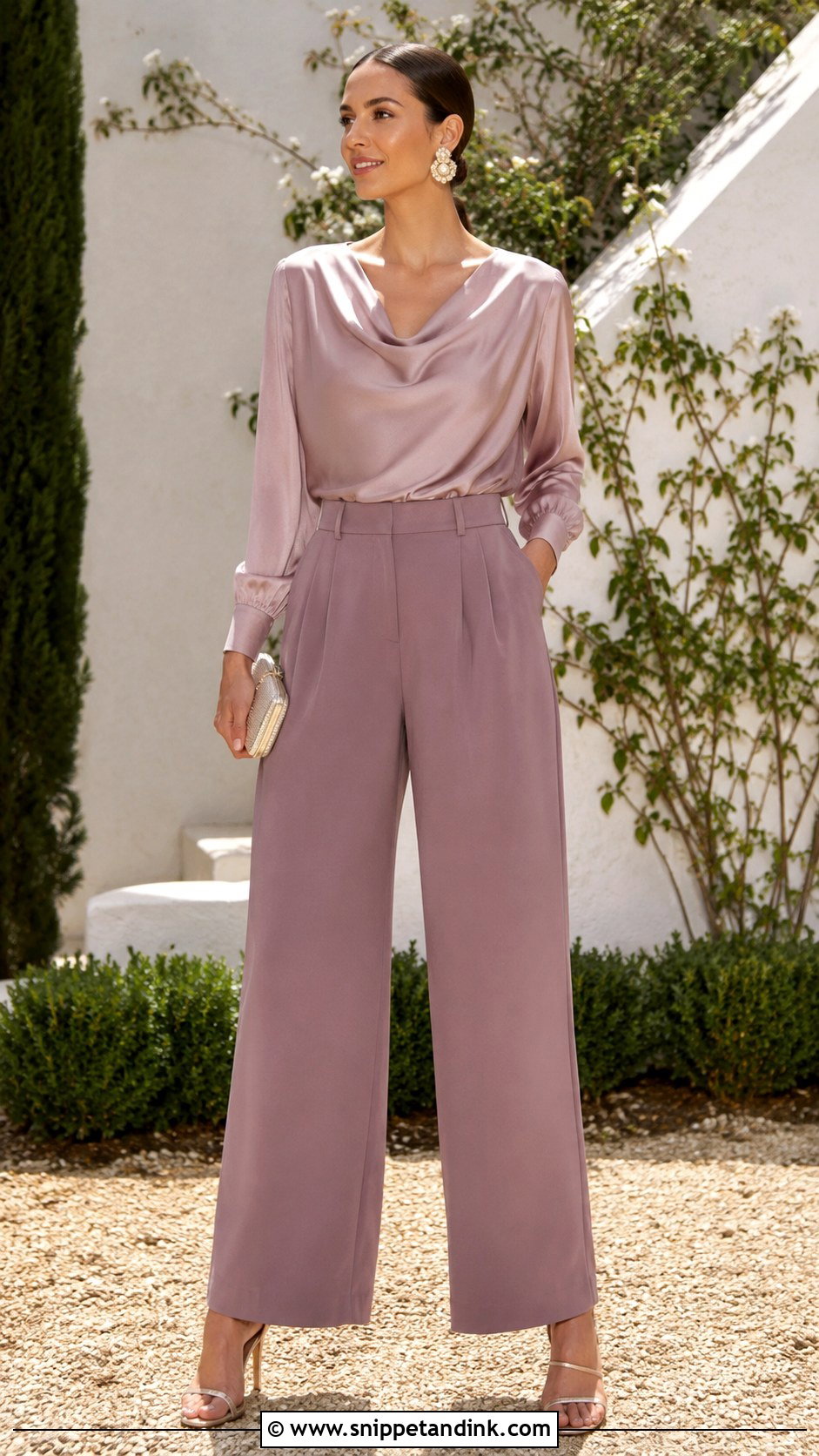 Wide Leg Pants Garden Wedding Outfit - Snippet and Ink - 25 Garden Wedding Outfit Ideas