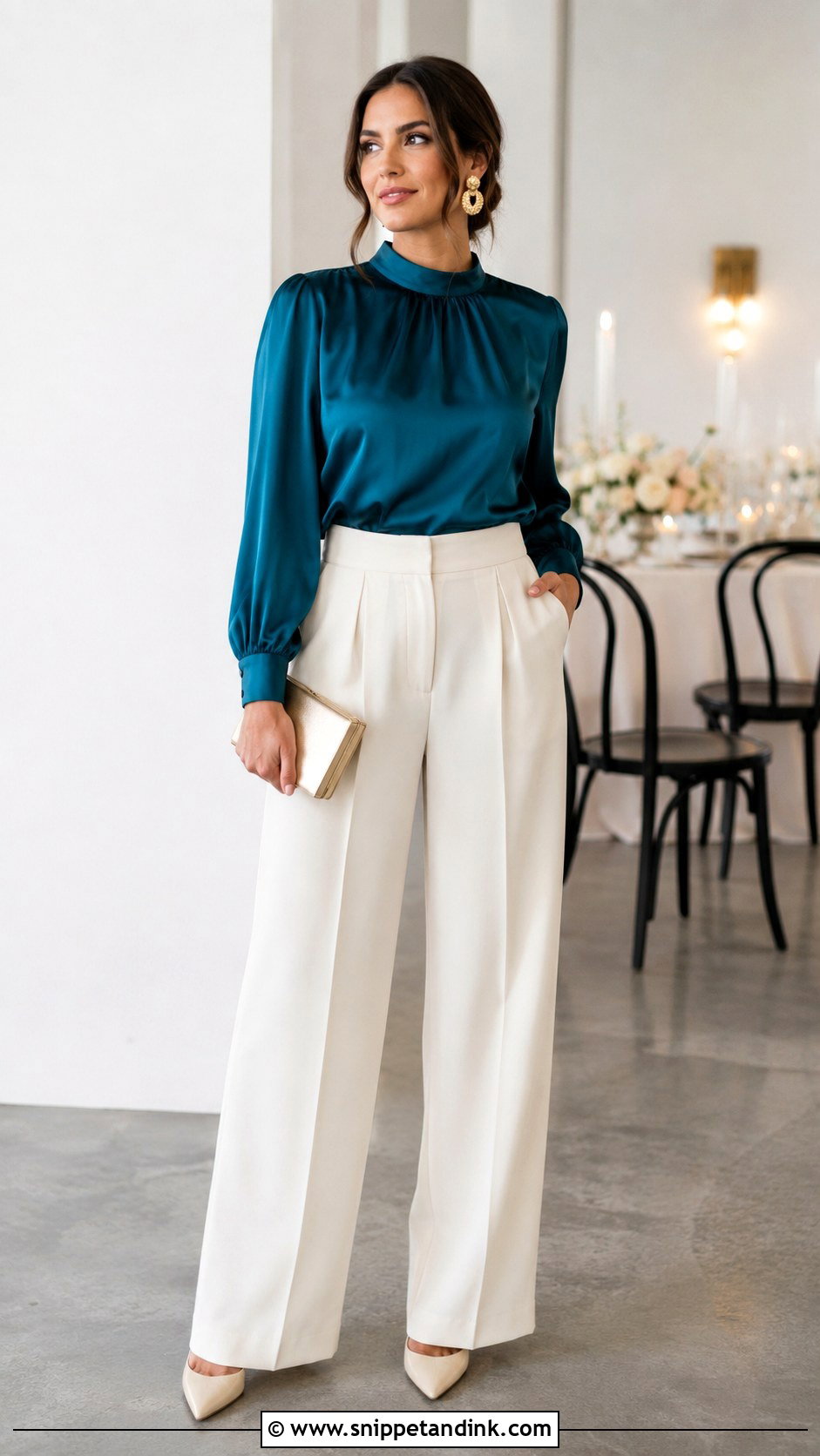 Wide Leg Pants Wedding Cocktail Attire - Snippet and Ink - 30 Wedding Cocktail Attire for Women Ideas