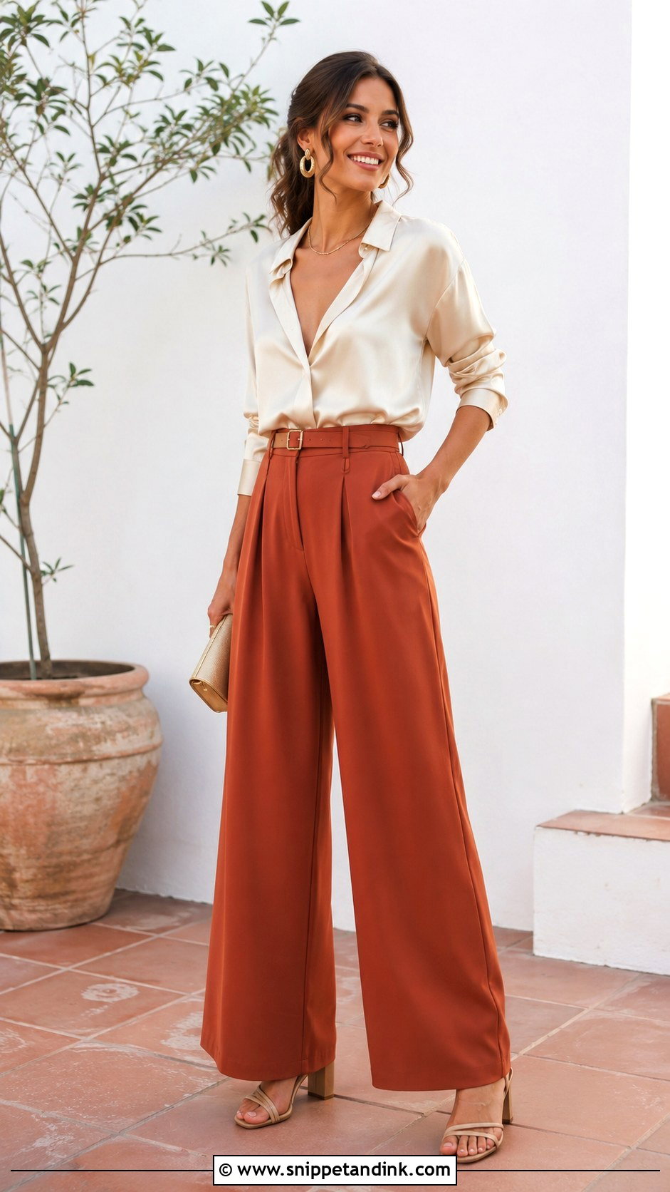 Wide Leg Pants Wedding Guest Outfit - Snippet and Ink - 25 Wedding Casual Ideas